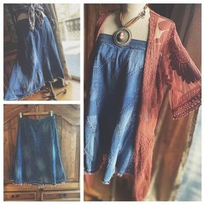 Skirt Denim Patchwork Skirt Dress Tunic
